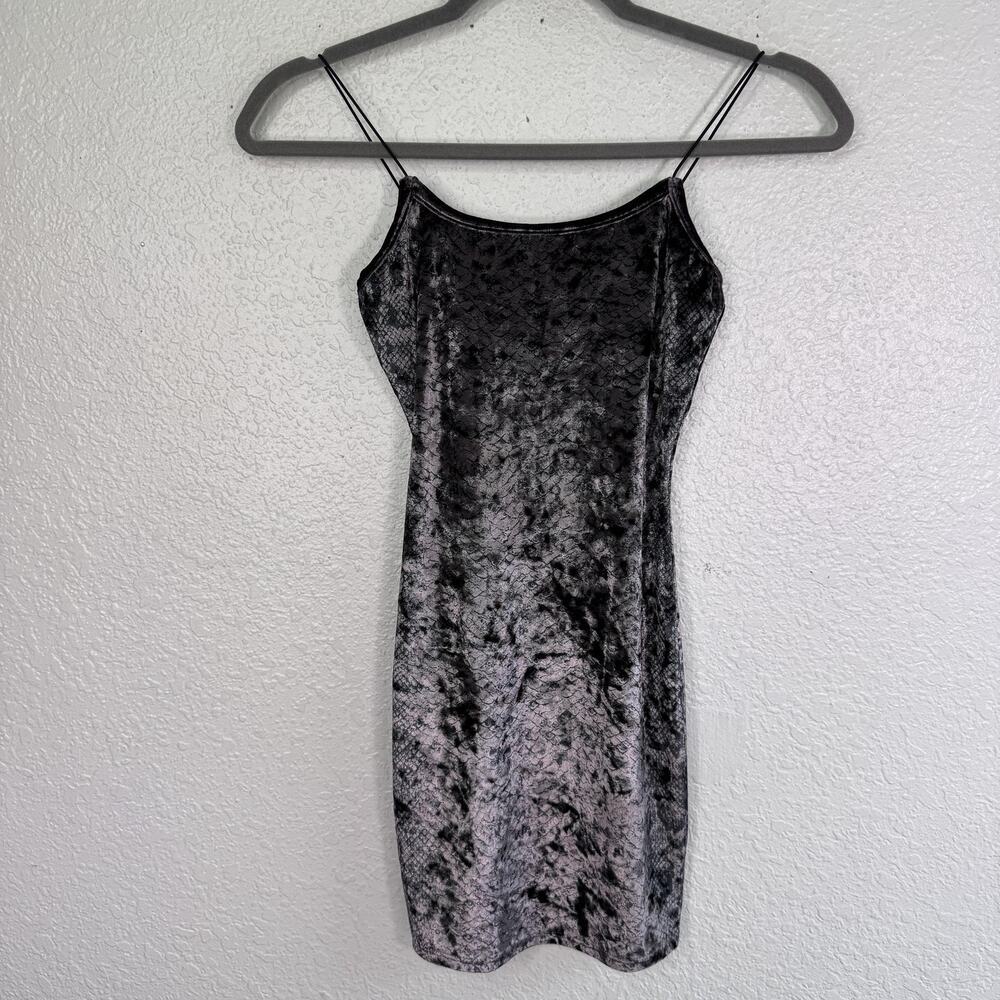 Vintage Windsor Dress Womens XS Velvet Snake Print Bodycon Slip Mini Party Y2K